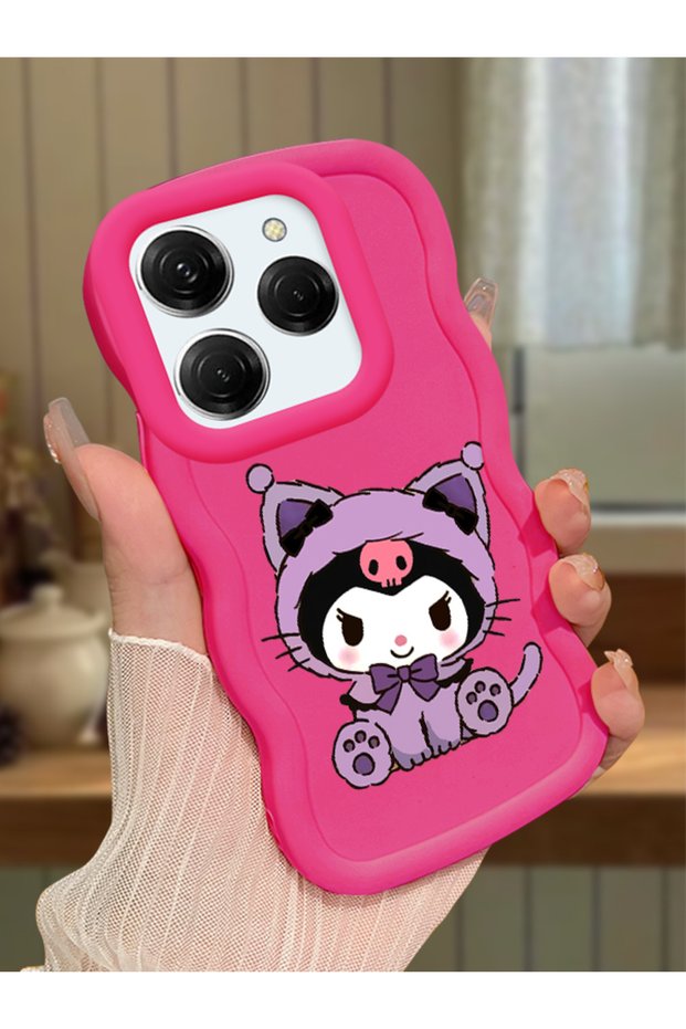 Tecno Spark 20 Pro Compatible Case Camera Protector Red Silicone Couple Phone Case Kuromi Pattern