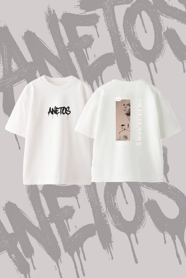Ariana Grande Sweetener Design Back Printed Cotton White Oversize T-Shirt