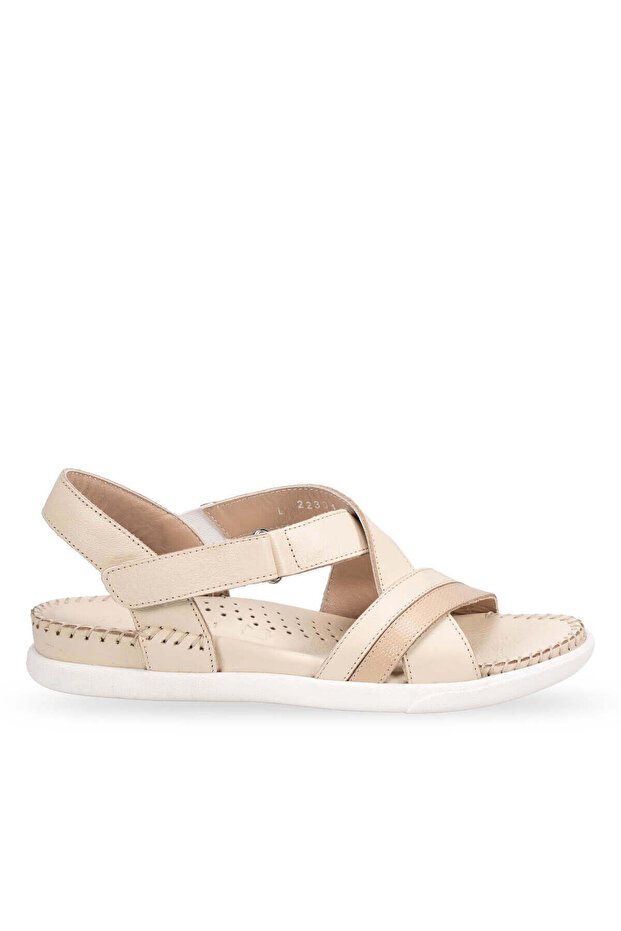 Ilya-G Women's Leather Sandals Beige