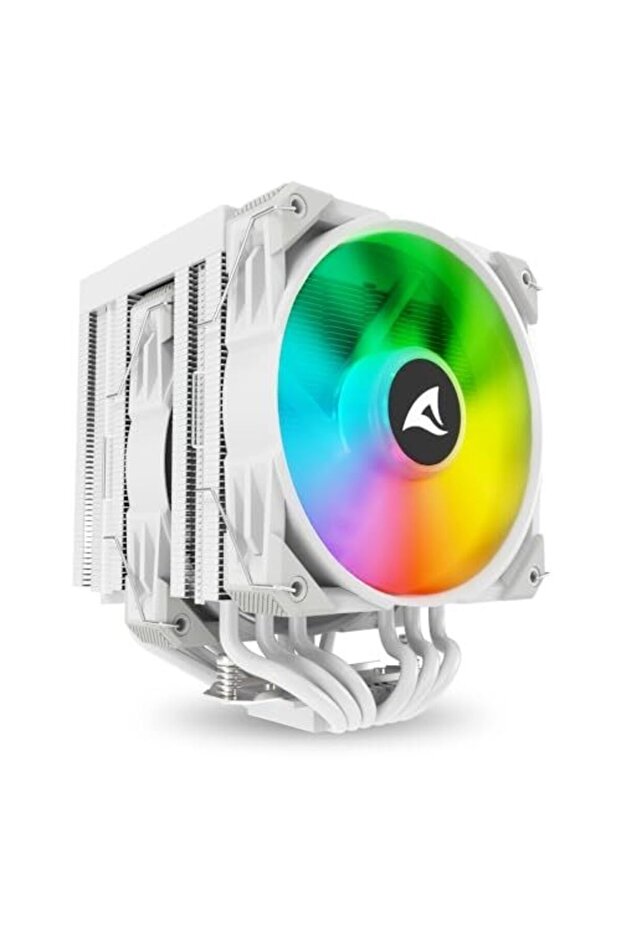مروحة وحدة المعالجة المركزية AMD/INTEL RGB A60 RGB باللون الأبيض