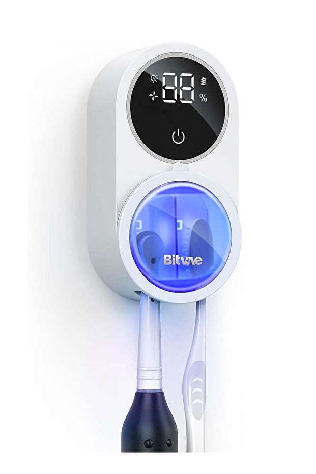 Toothbrush Cleaner, UV-C Cleaning and Air Drying, LED Smart Screen