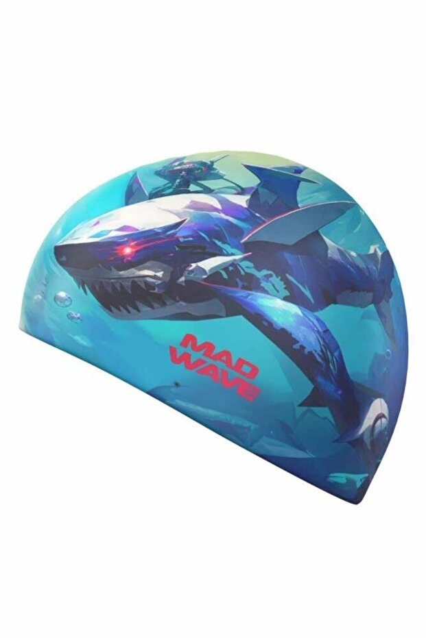 Adult Silicone Swimming Cap Shark Hq - 1