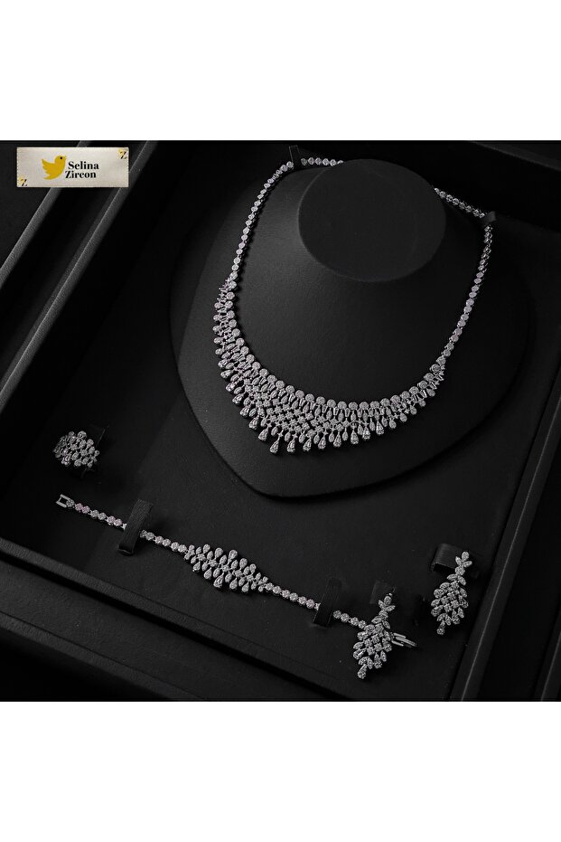 طقم اكسسوارات زركون مع العله