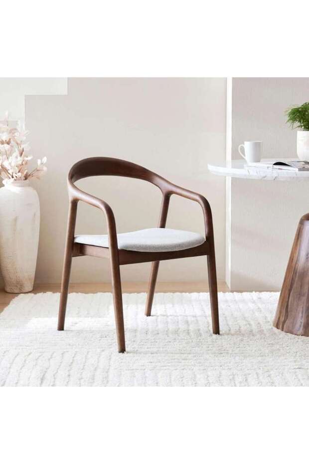 ARNO DINING CHAIR SOLID WOOD - WALNUT
