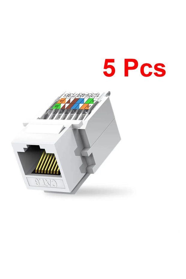 5 قطع (1/5/10 قطع) وصلة إيثرنت RJ45 CAT6 بدون أدوات تثبيت، موصل RJ45 بدون ثقب، وصلة إيثرنت