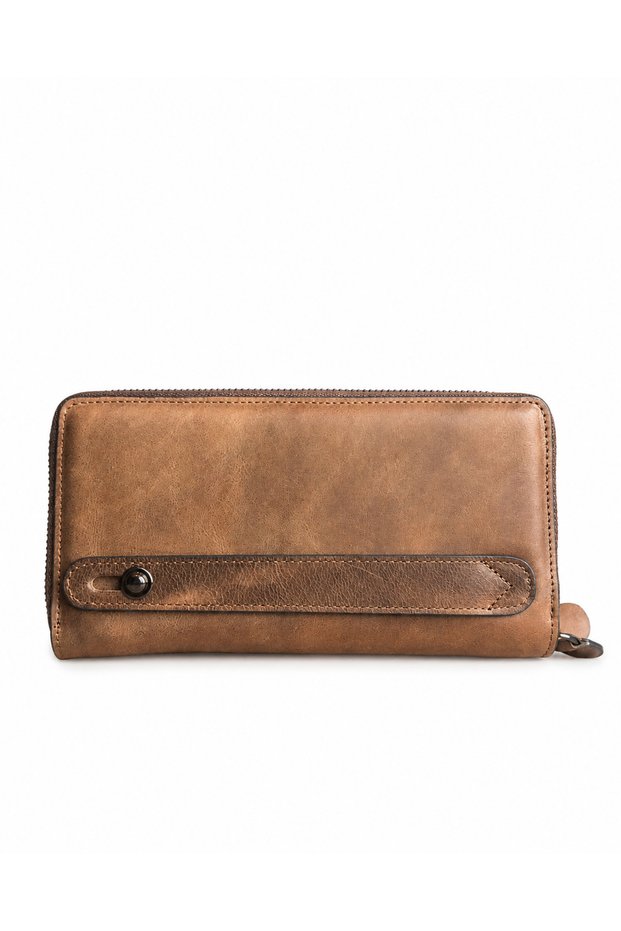 Dale Genuine Leather Double Zipper Unixex Wallet