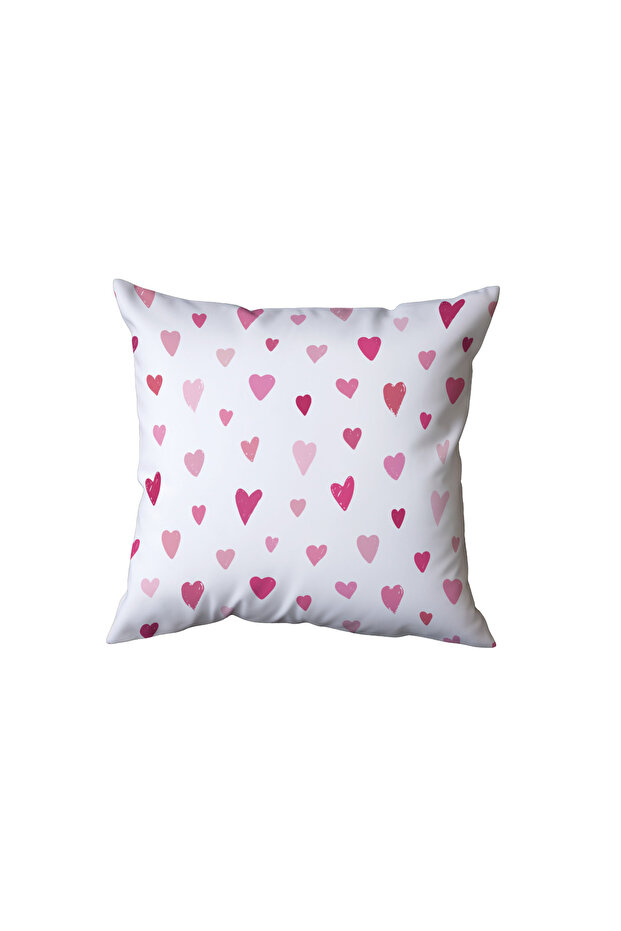 Pink Hearts Patterned Pillow, Gift