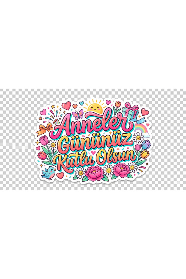 Mother's Day Themed Sticker Set (4X4 Cm, 24 Pieces)