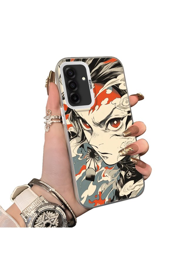 Samsung Galaxy A26 Compatible Silicone Edge Hard Back Case Couple Phone Case Anime Patterned