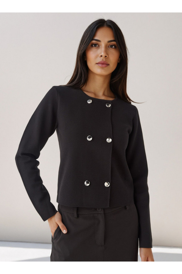KNIT BUTTON DETAIL CARDIGAN