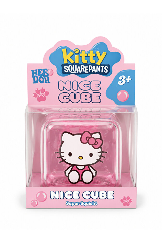 Kitty Squarepants Nice Cube - Hello Kitty Stress Ball | Squeezable Fidget Sensory Toy | Collectible Cube Age 3+