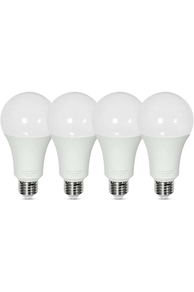 LED Light Bulb Pack of 4, E27 Base, 15W, 6500K