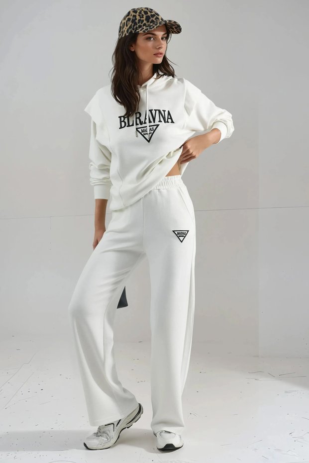 Soft Touch Modal Textured Embroidered Hooded Two-Piece Set