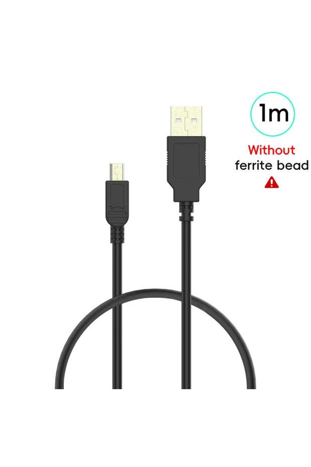 1M Data Frog USB A to Mini B 5Pin Durable Cable Fast Charge Sync Cord for PS3 DualShock 3 Wii U Pro