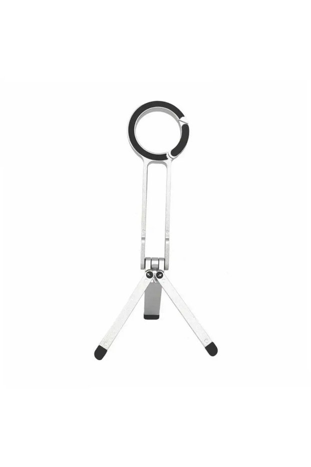Sliver Multifunctional Magnetic Phone Holder Foldable Desktop Tripod for Vlog Live