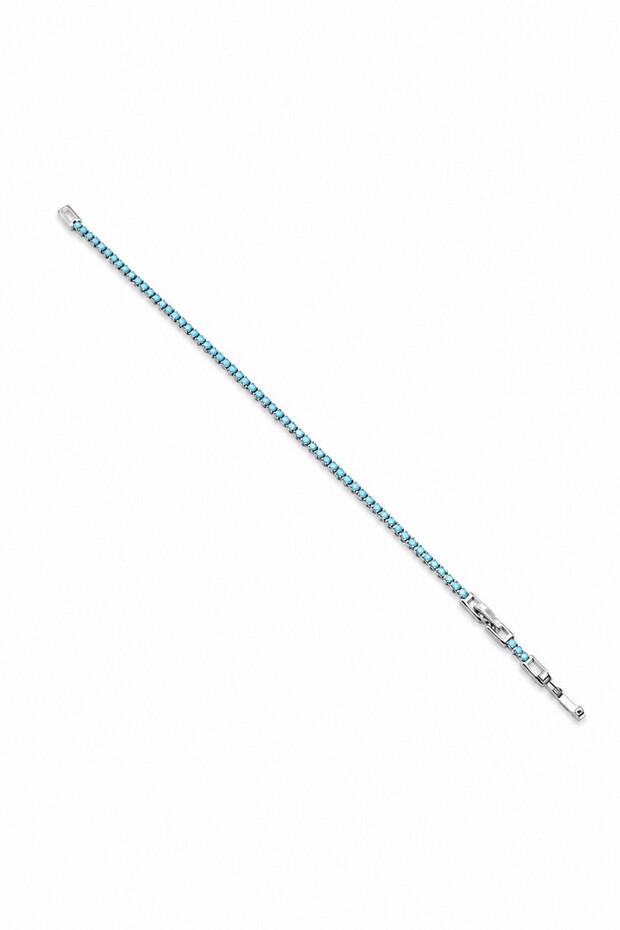 Single Row Xuping Zircon Inlaid Elegant Waterway Bracelet - Turquoise