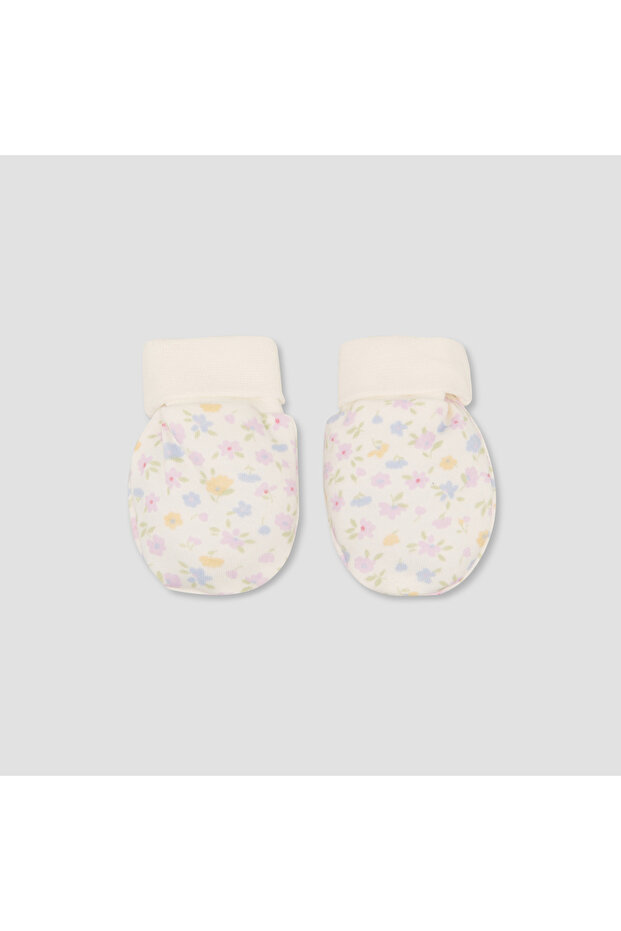 Mittens with Floral Print, 0-36 Months