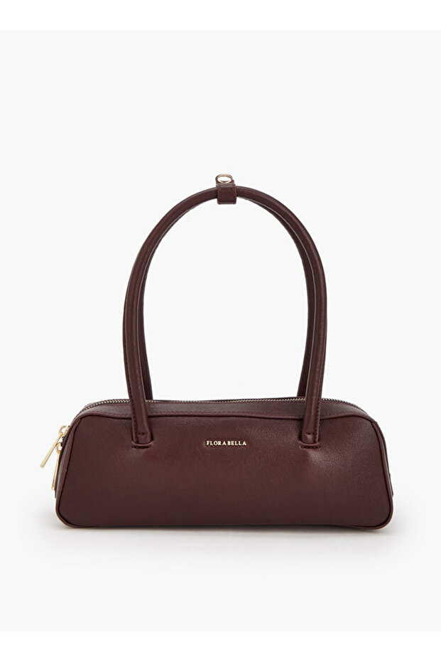 Solid Shoulder Bag with Zip Closure