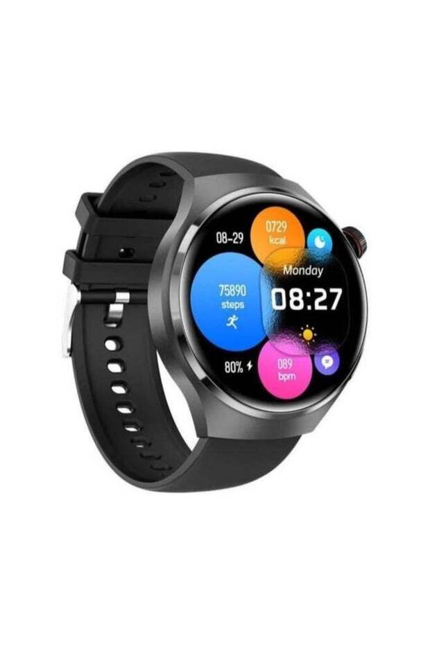 MR-60 2.5D Curved Display Smartwatch – 4G SIM, Bluetooth Calling, Wireless Charging, Fitness Tracker, Multiple Straps – Black