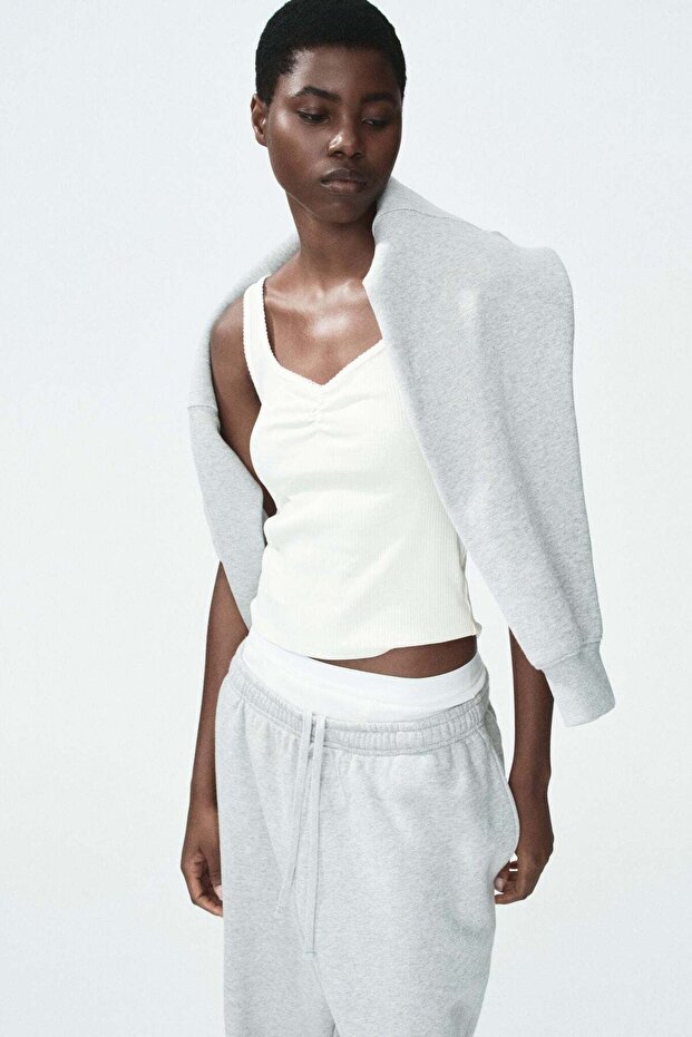 Ribbed cotton vest top