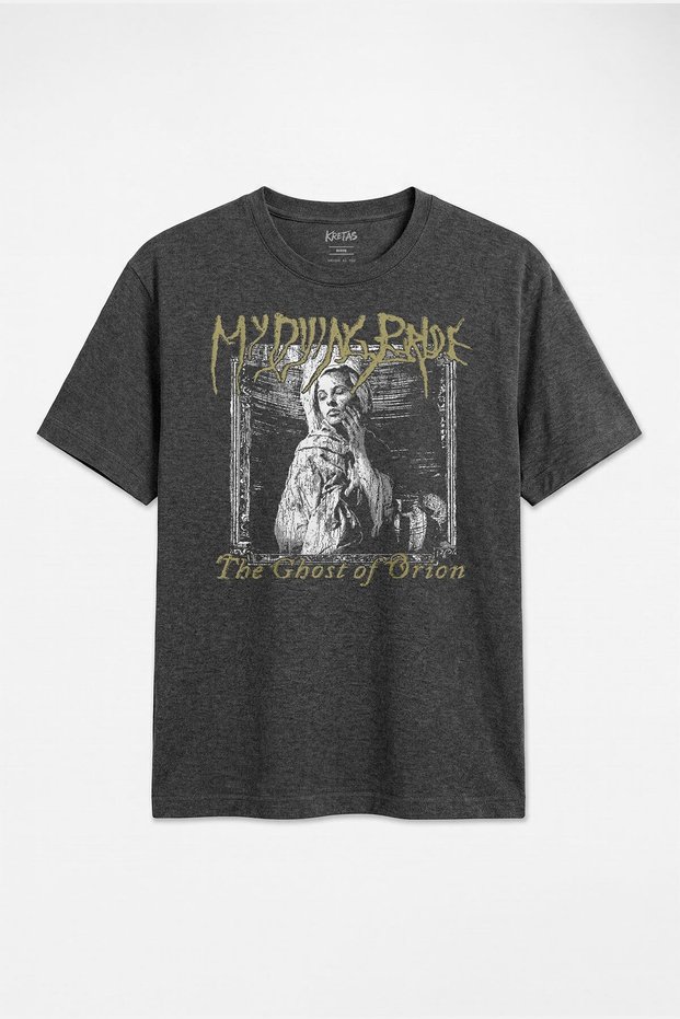 Gothic Doom Metal My Dying Bride the Ghost of Orion Portrait Unisex Regular Anthracite Melange T-Shirt