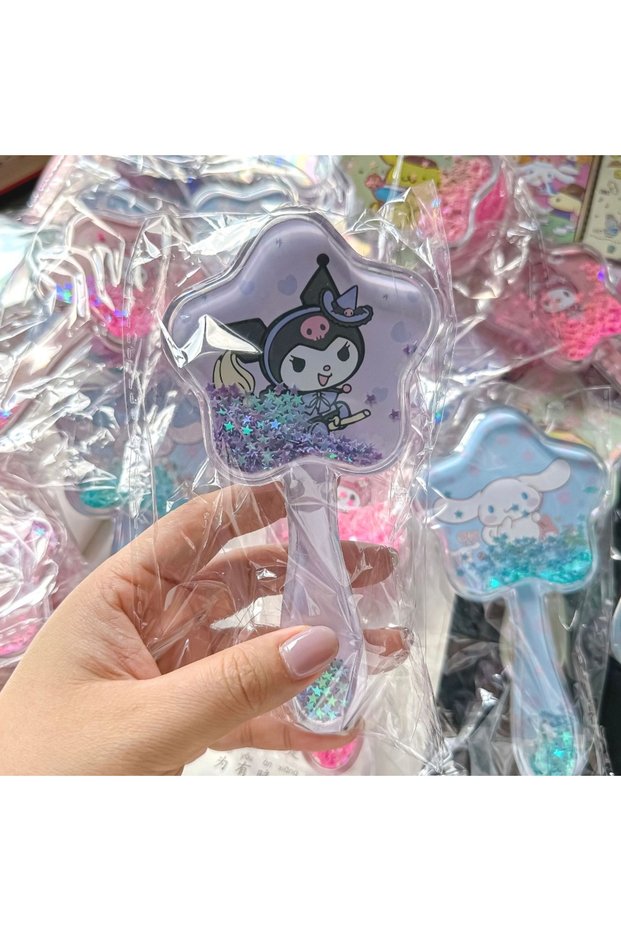 violet Sanrio Quicksand Star Air Cushion Hair Brush Cute My Melody Kuromi Cinnamoroll Massage Comb A