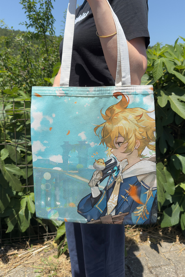 Mika Genshin Impact V2 Double Sided Canvas Print Tote Bag Anime Bag