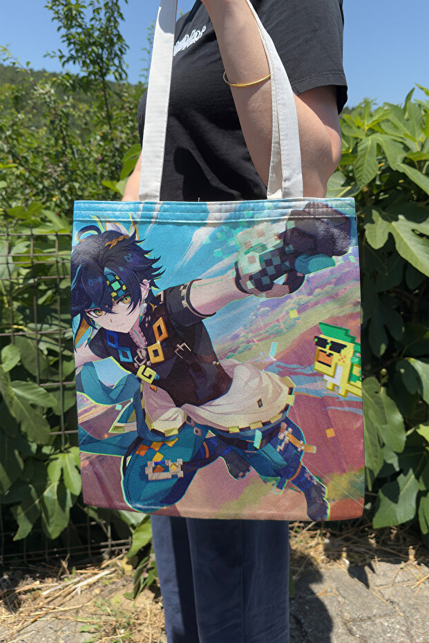 Kinich Genshin Impact V5 Double-Sided Canvas Print Tote Bag Anime Bag