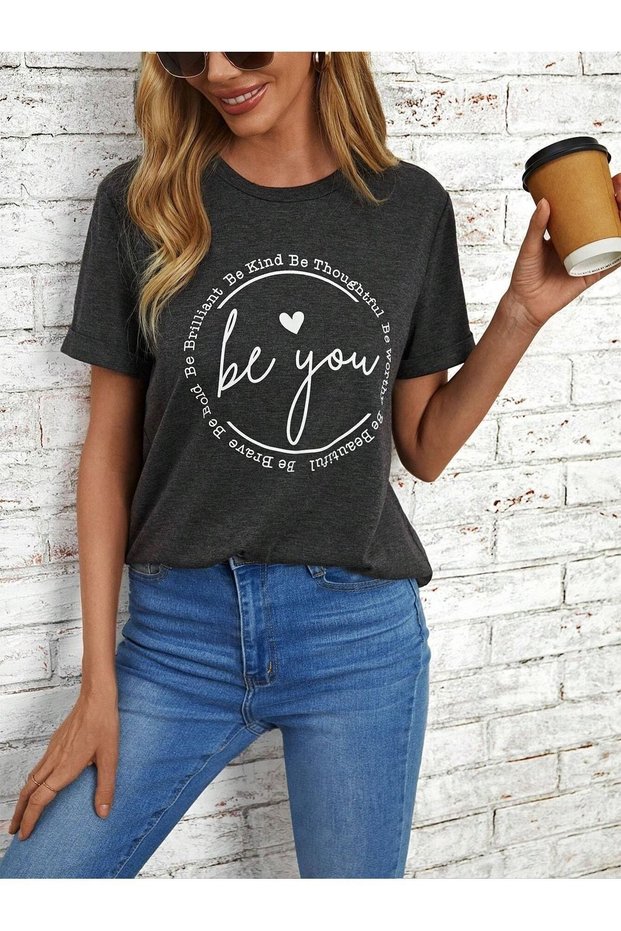 Women's Smoked Be You Printed Oversize T-Shirt