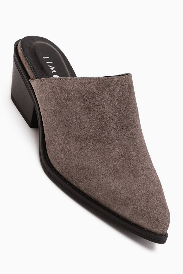 Teresa Genuine Leather Mink Heeled Women's Slippers