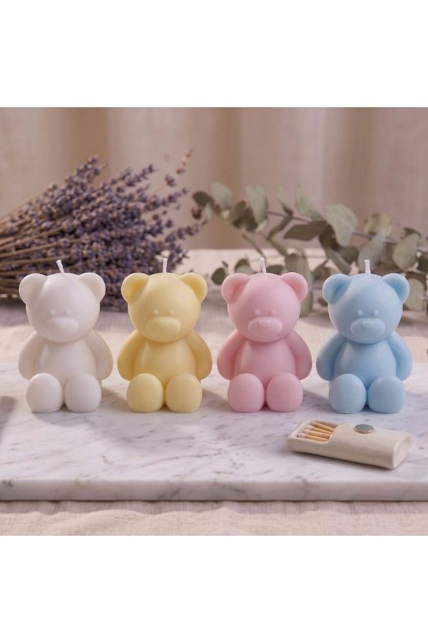Handmade Set Of-4 Teddy Bear Multiple Scented Candle | Kids Room & Home Decoration | Cute Teddy Bear Elegant Gift For Birthdays, New Born & Special Occasions