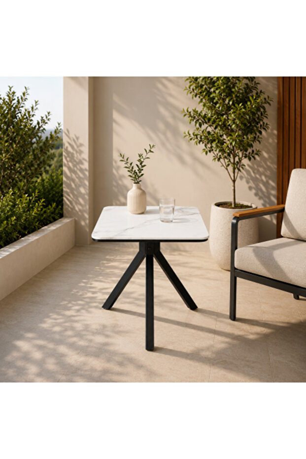 Square Cafe Table, 60 x 60 cm - White