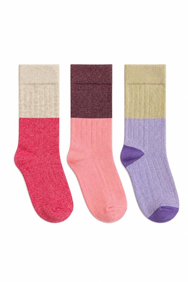 Blocked Retro Socks Cotton Unisex 3-Piece Socket Socks Colorful Casual Socks Comfortable Socks Gift Socks Sc22781