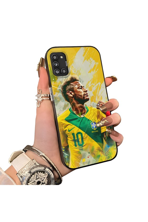 Samsung Galaxy A31 Compatible Silicone Edge Hard Back Case Couple Phone Case with Neymar Pattern