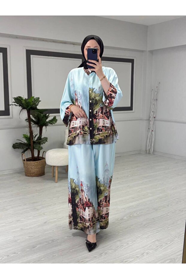 طقم مزدوج منقوش