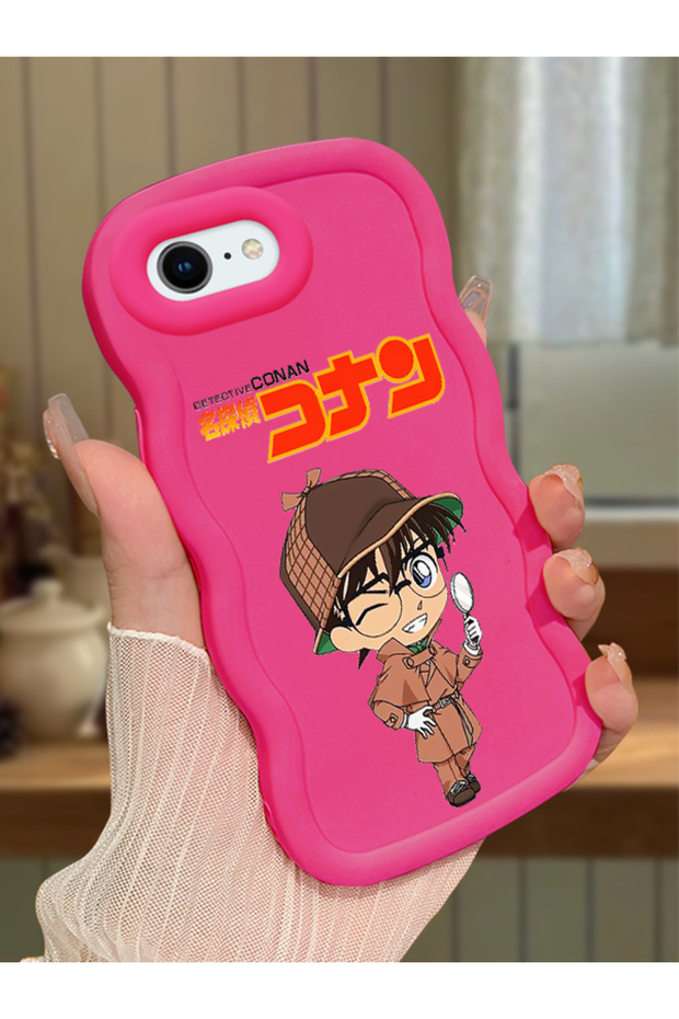 iPhone 6 Plus Compatible Case Camera Protector Red Silicone Couple Phone Case Conan Pattern