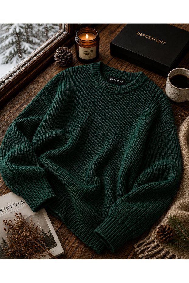Women's Premium Oversize Crew Neck Soft Knit Sweater