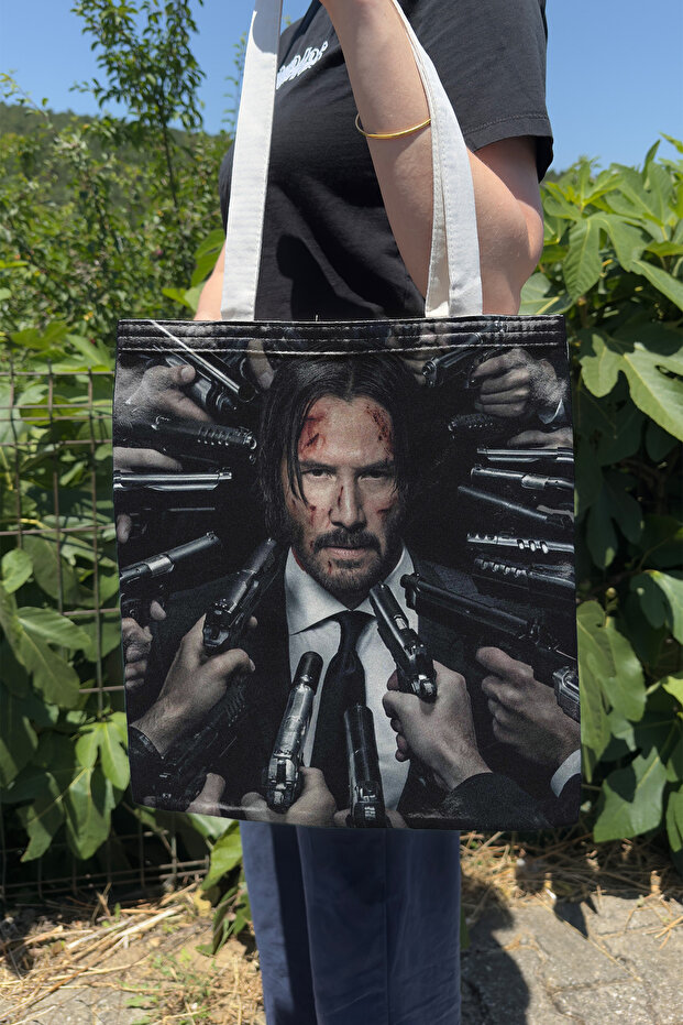 John Wick V2 Double-Sided Summer and Winter Canvas Print Tote Bag