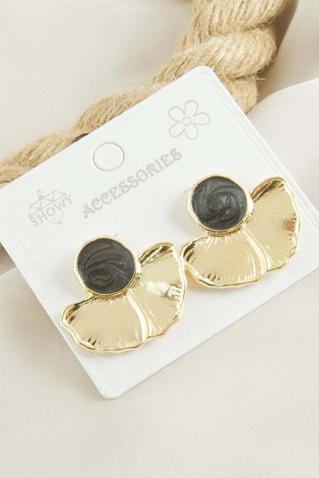 Oval Enamel Earrings Ilkel-Bjt940