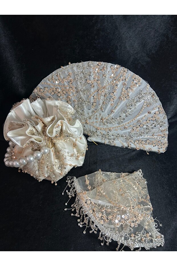 Yavruağzı Bridal Bag and Bridal Fan