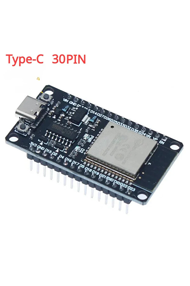 لوحة تطوير ESP32 نوع C 30PIN مع وحدة واي فاي وبلوتوث لاسلكية ذات استهلاك منخفض للغاية للطاقة