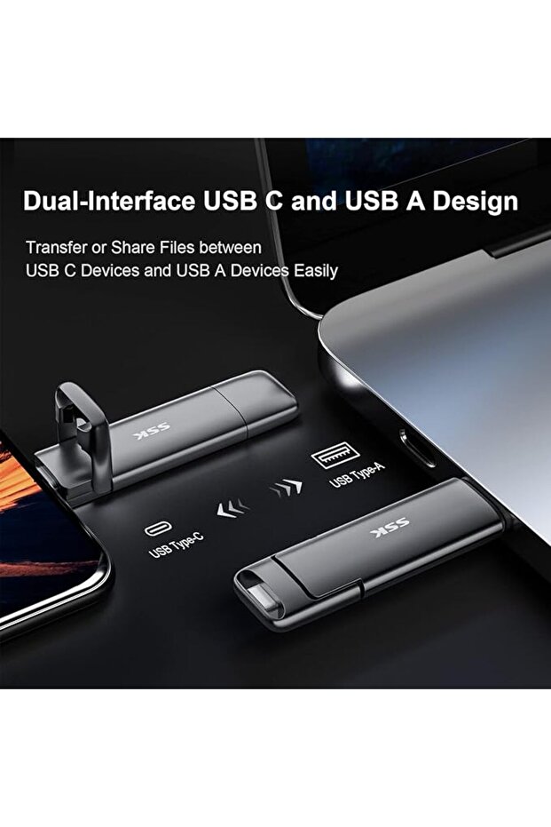 قرص SSD خارجي بسرعة تصل إلى 550 ميجابايت/ثانية، محرك أقراص فلاش مزدوج سريع من النوع C + USB A 3.2 Gen 2، قرص صلب خارجي.