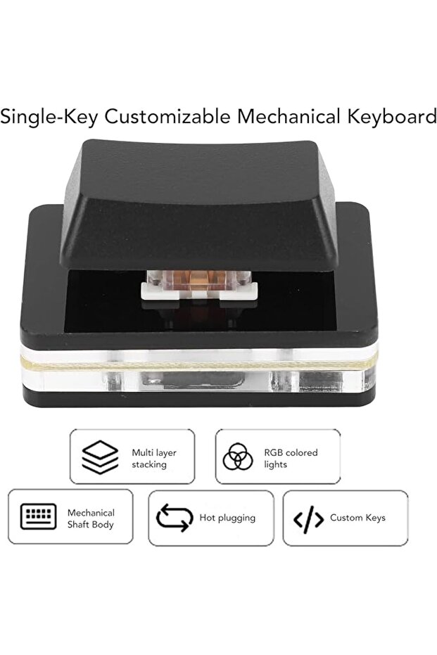 لوحة مفاتيح مايكرو قابلة للبرمجة للكمبيوتر، لوحة مفاتيح USB فردية، لوحة مفاتيح ألعاب OSU قابلة للتبديل السريع مع إضاءة RGB ومفاتيح حمراء