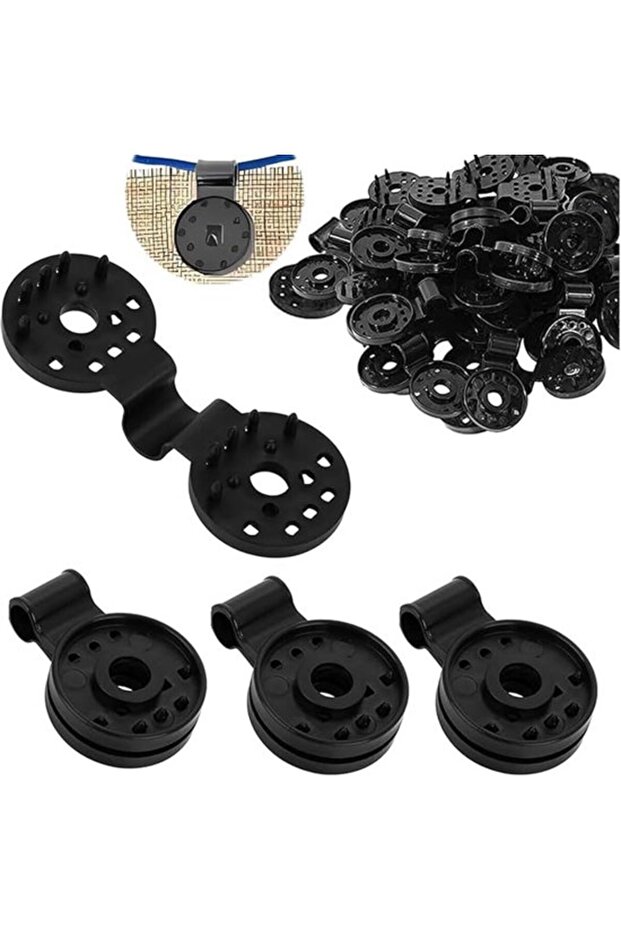 100-pack black plastic shade cloth clips for garden nets, greenhouses, and sun protection fabrics