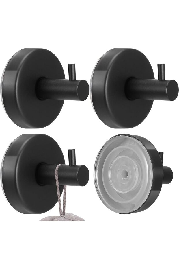 4-pack, 6*6*5.5 cm, Suction Cup Hooks, Vacuum Suction Cup Hooks, No Drilling Required Towel Hooks, Waterproof, For Shower Rooms, Bathrooms, Kitchens