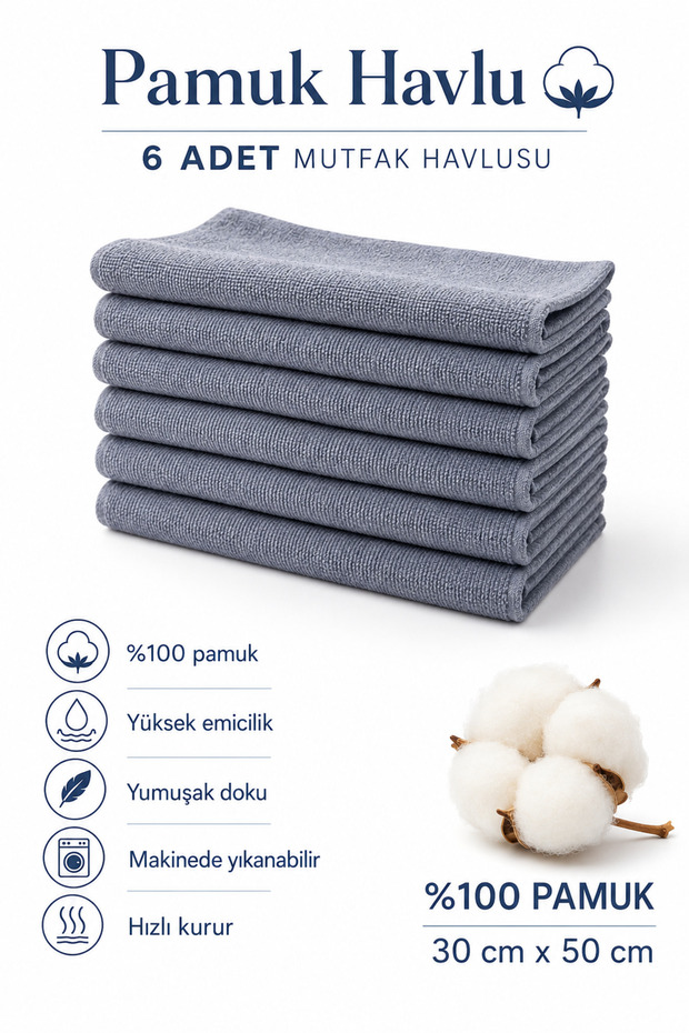 6 Kitchen Towels Hand and Face Towels