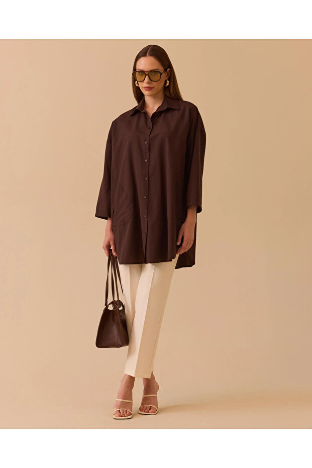 Oversized Shirt with Foldable Sleeves