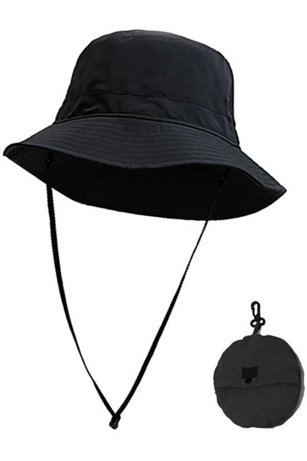 Fisherman's Hat - Sun Hat - Size 56/58 - Outdoor Hat - Hunting Hat - Rain Hat - UV Protection Hat - Unisex - Suitable for Hiking and Fishing - Black