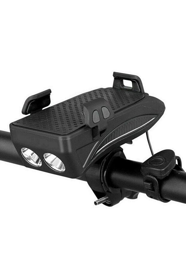 Bicycle Lights Headlights 4-in-1 Phone Holder Horn USB Charging 4000mAh Universal Adjustable Shockproof Waterproof