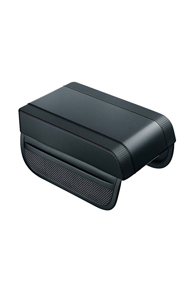 Car center armrest pillow, memory foam car armrest mat, with cup holder and phone holder, PU leather material, universal center armrest cup holder.